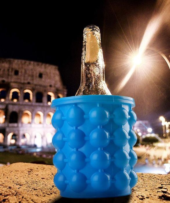 Foremki Do Kostek Ludu, Silikonowe Wiaderko Na Lód, Kostkarka 2W1