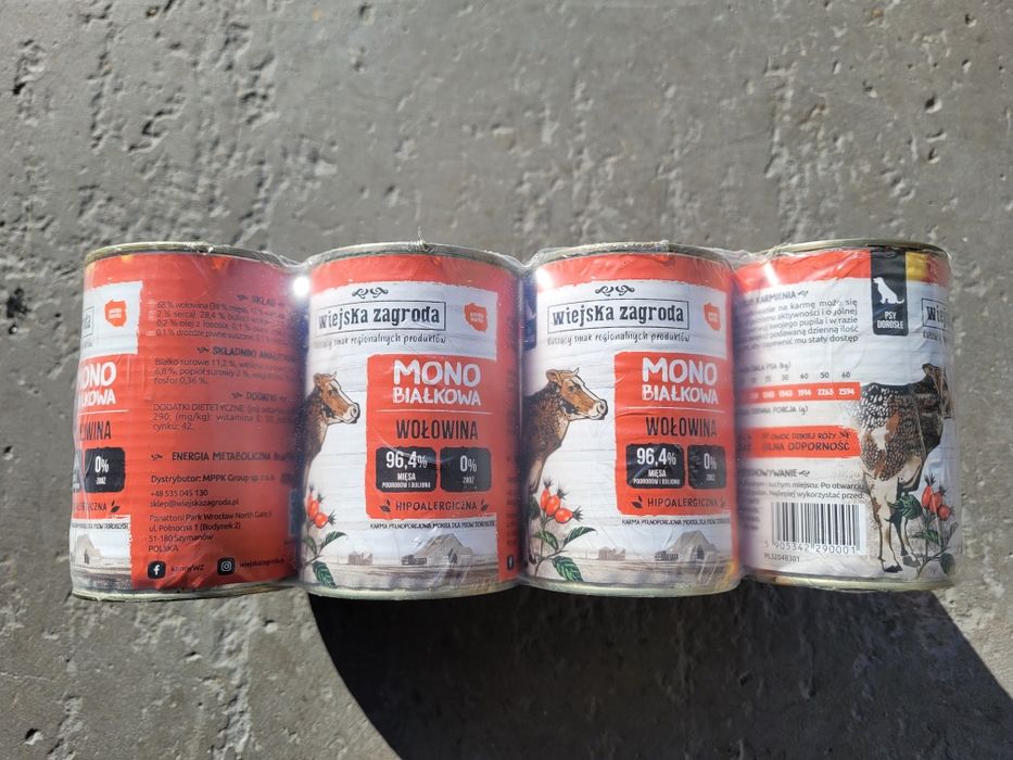 Karma Wiejska Zagroda Wołowina Monobiałkowa 400g 12 szt.