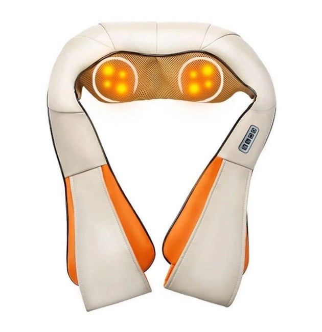 Масажер роликовий Massager of Neck Kneading з підігрівом Бежевий