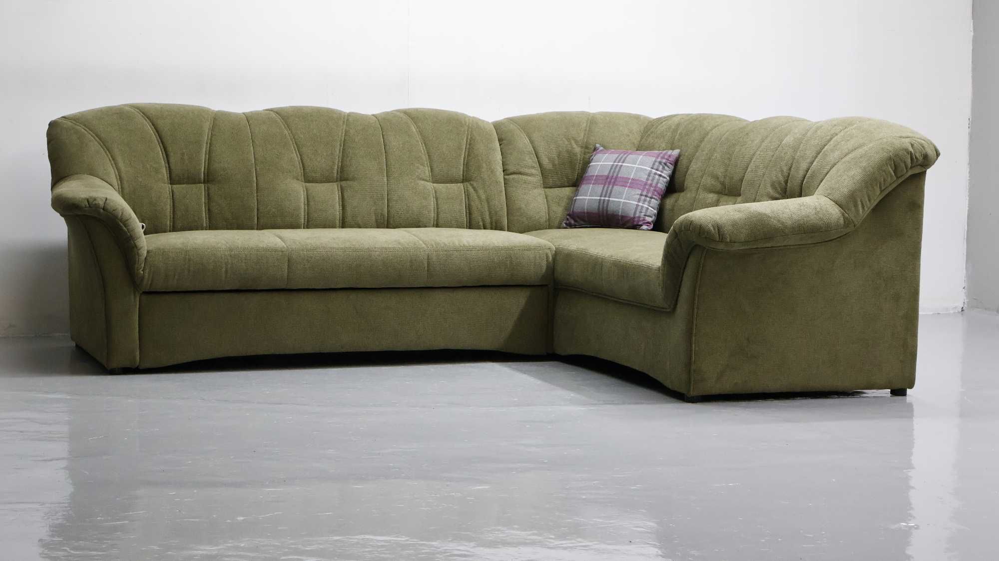 SZA DESIGN NAROŻNIK funkcja spania kanapa, rogówka, tkanina sofa ZIELO