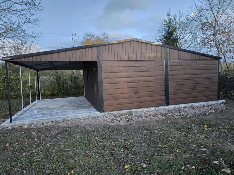 Garaż Blaszany 6x6 6x5 PRODUCENT Pod Wymiar-Brama uchyla,drzwi,okno