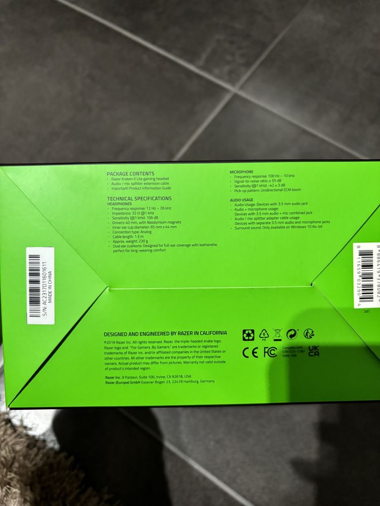 Auscultadores Gaming com Fio Razer Kraken X Lite