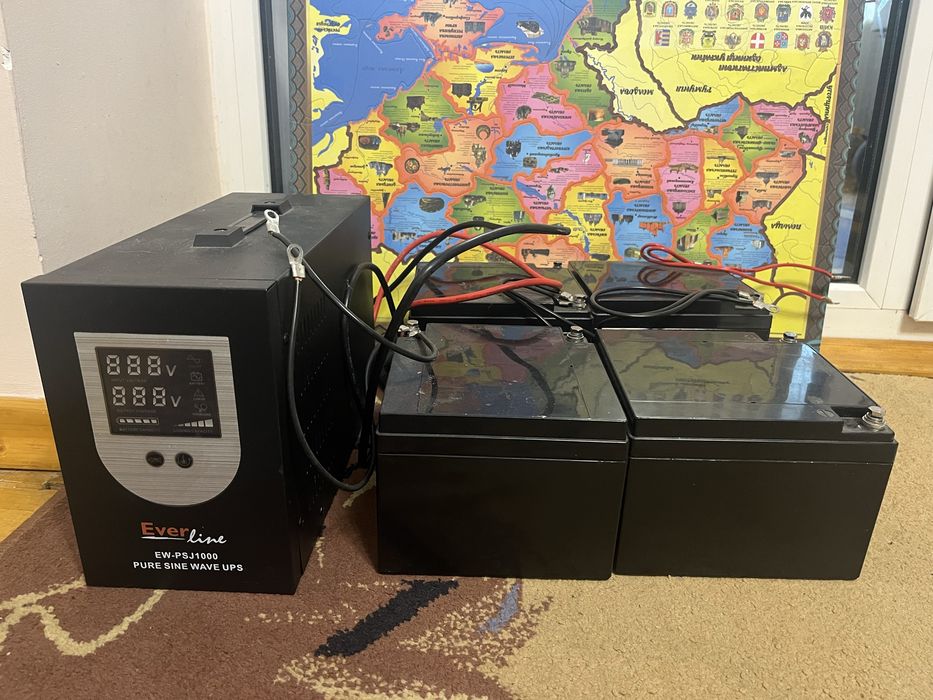 ДБЖ з правильною синусоїдою PSW-Eline-1000VA (700W), 24V+4 акамулятора