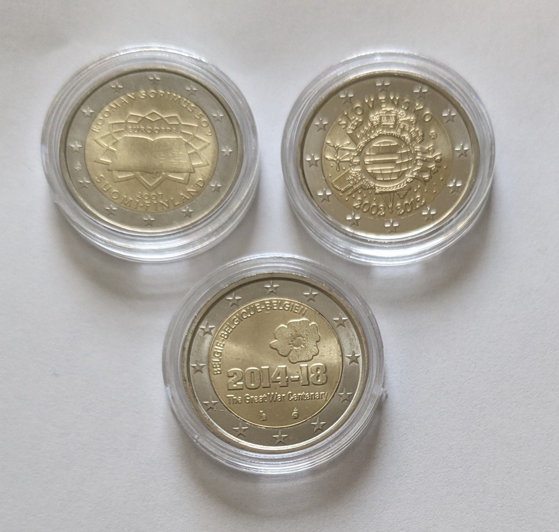 Lote 3 moedas comemorativas 2€