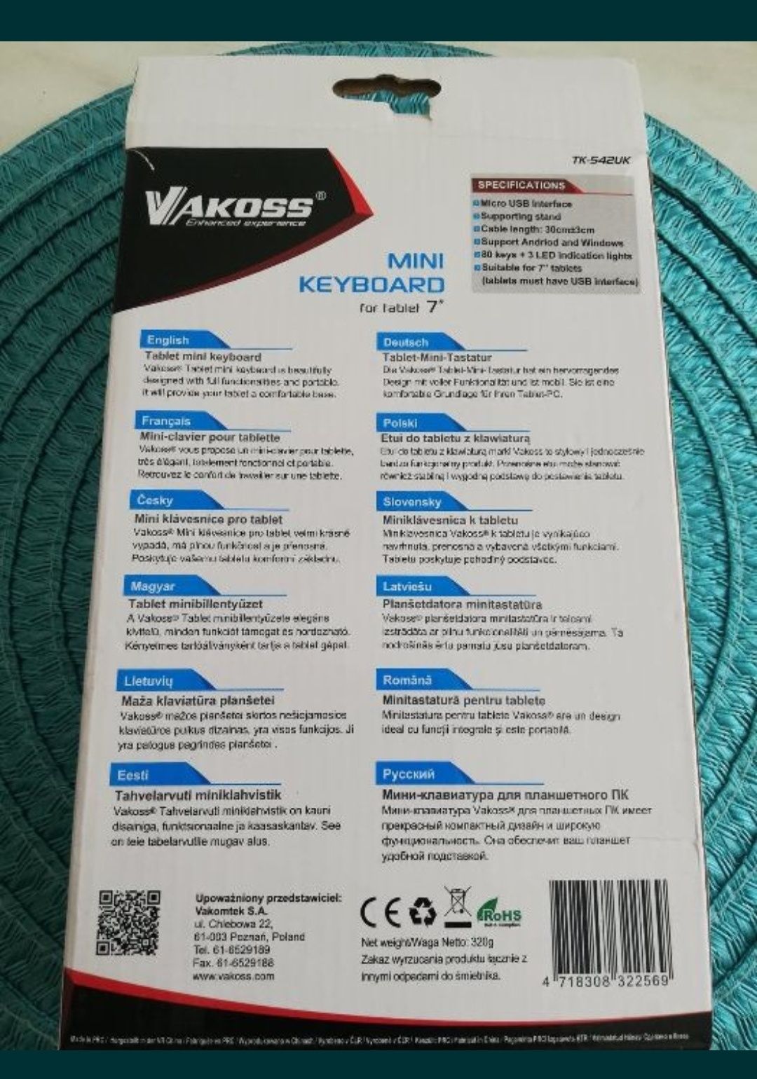 Etui pokrowiec tablet 7 vakoss klawiatura