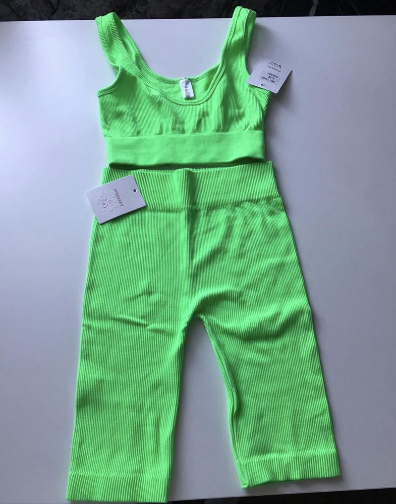 Komplet kolarki+ top prążek kolarki top neon