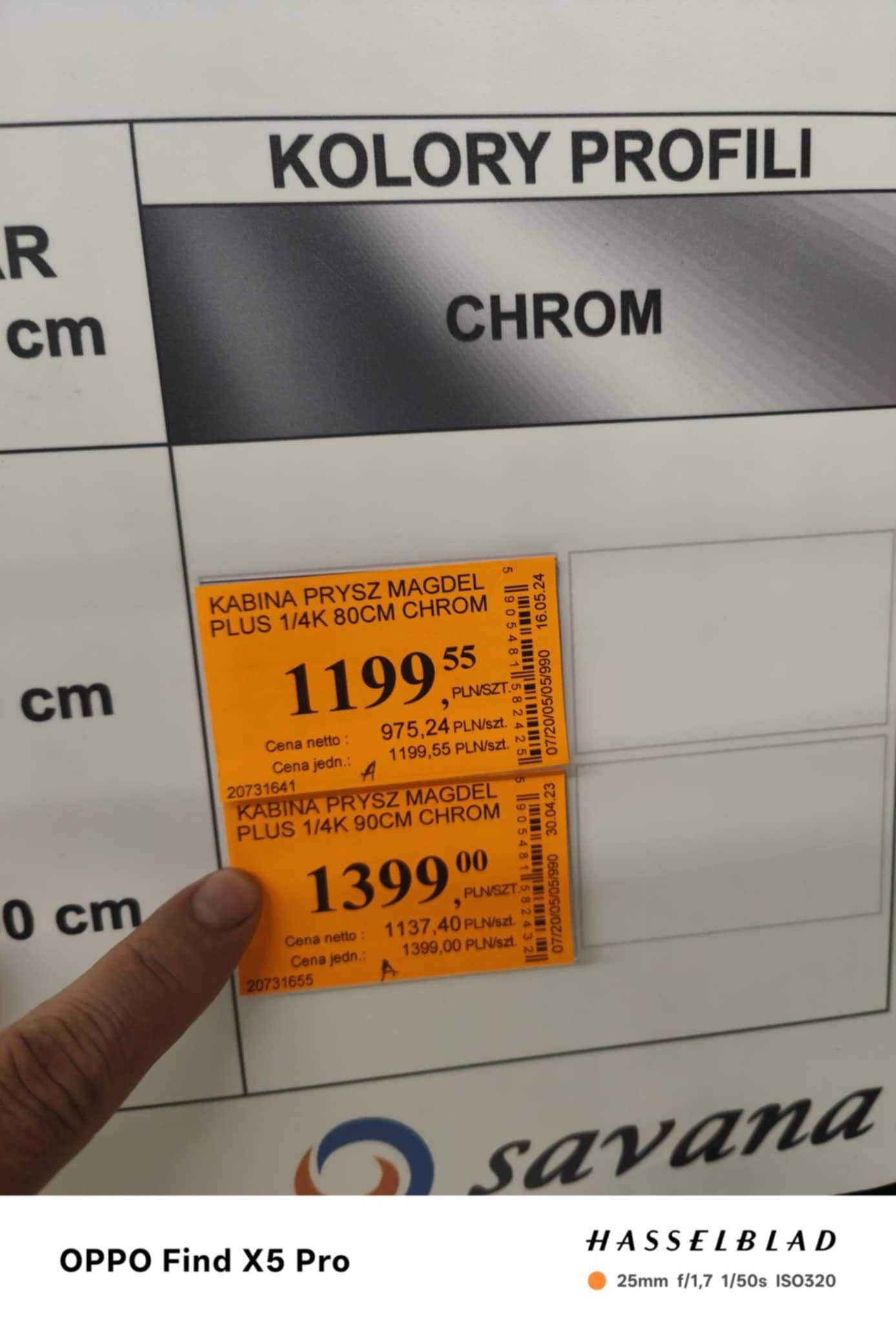 Szyba ścienna prysznicowa model Y803CS-90 Magdel 90