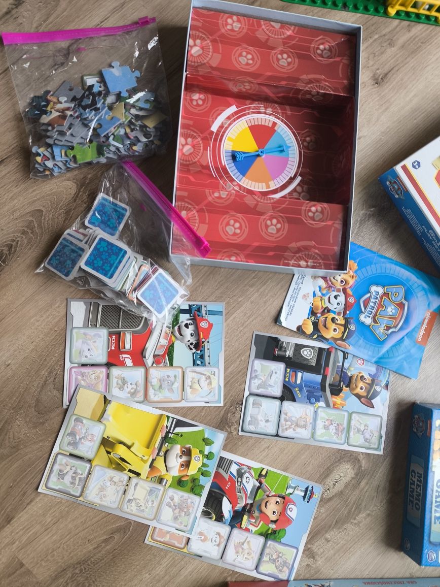Mega zestaw gier i puzzli Psi patrol memory chińczyk octopus bingo