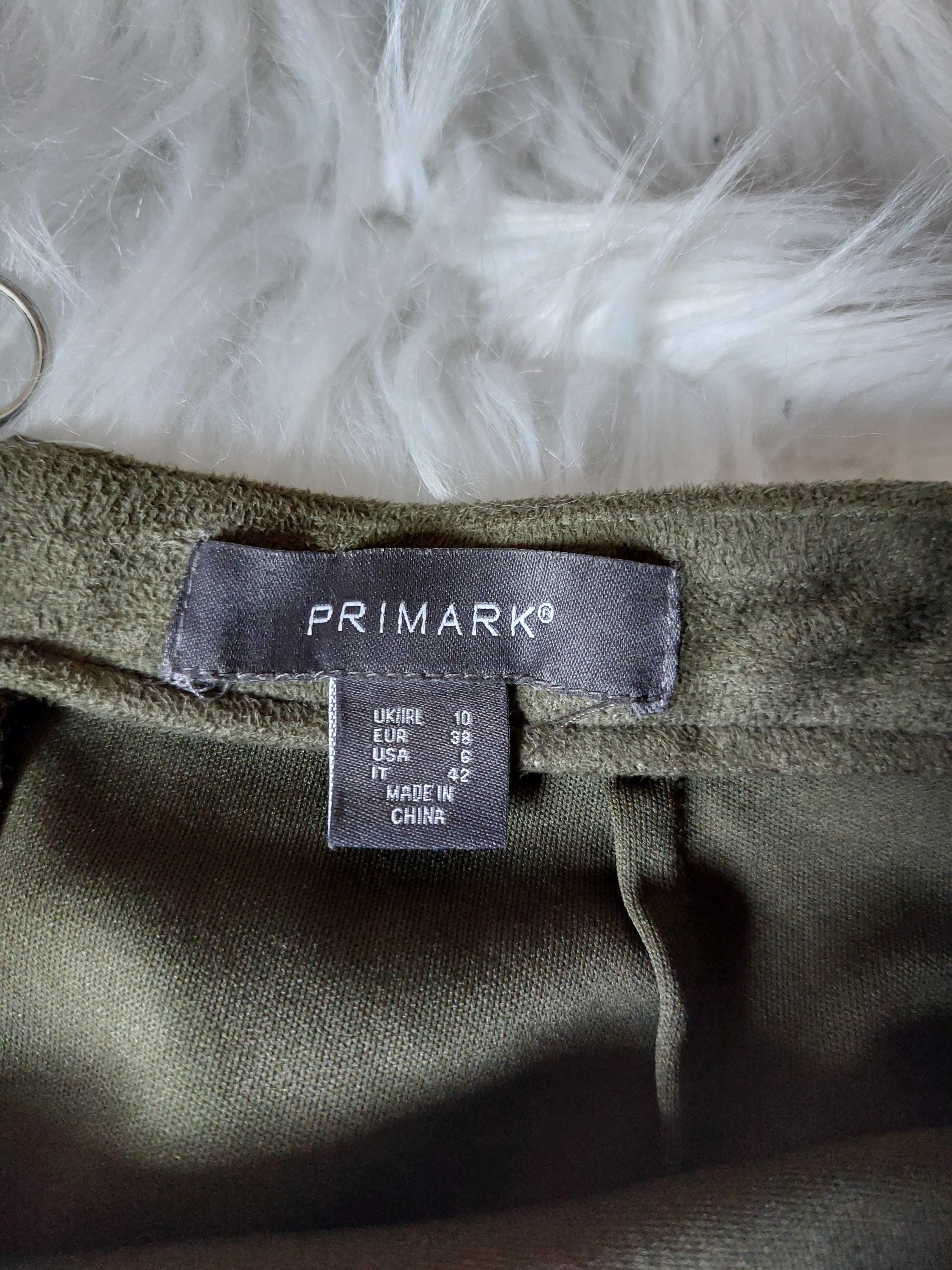 Primark mini spódniczka khaki s m spódnica zielona krótka