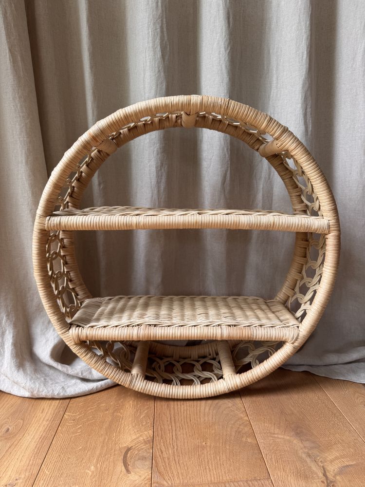 Półka okrągła rattanowa Positano Boho Swing jak nowa