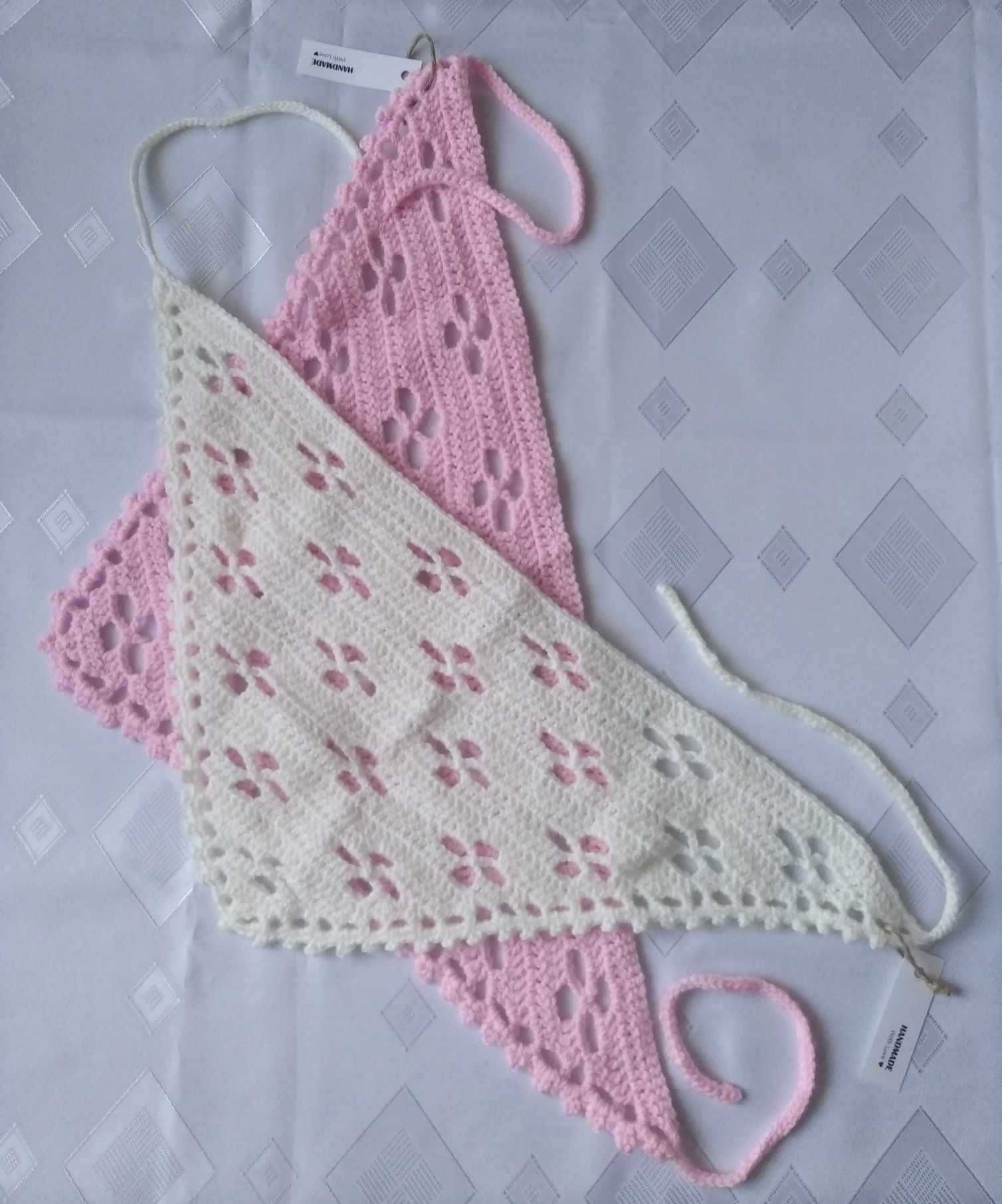 chusta na głowę na szydełku bandana