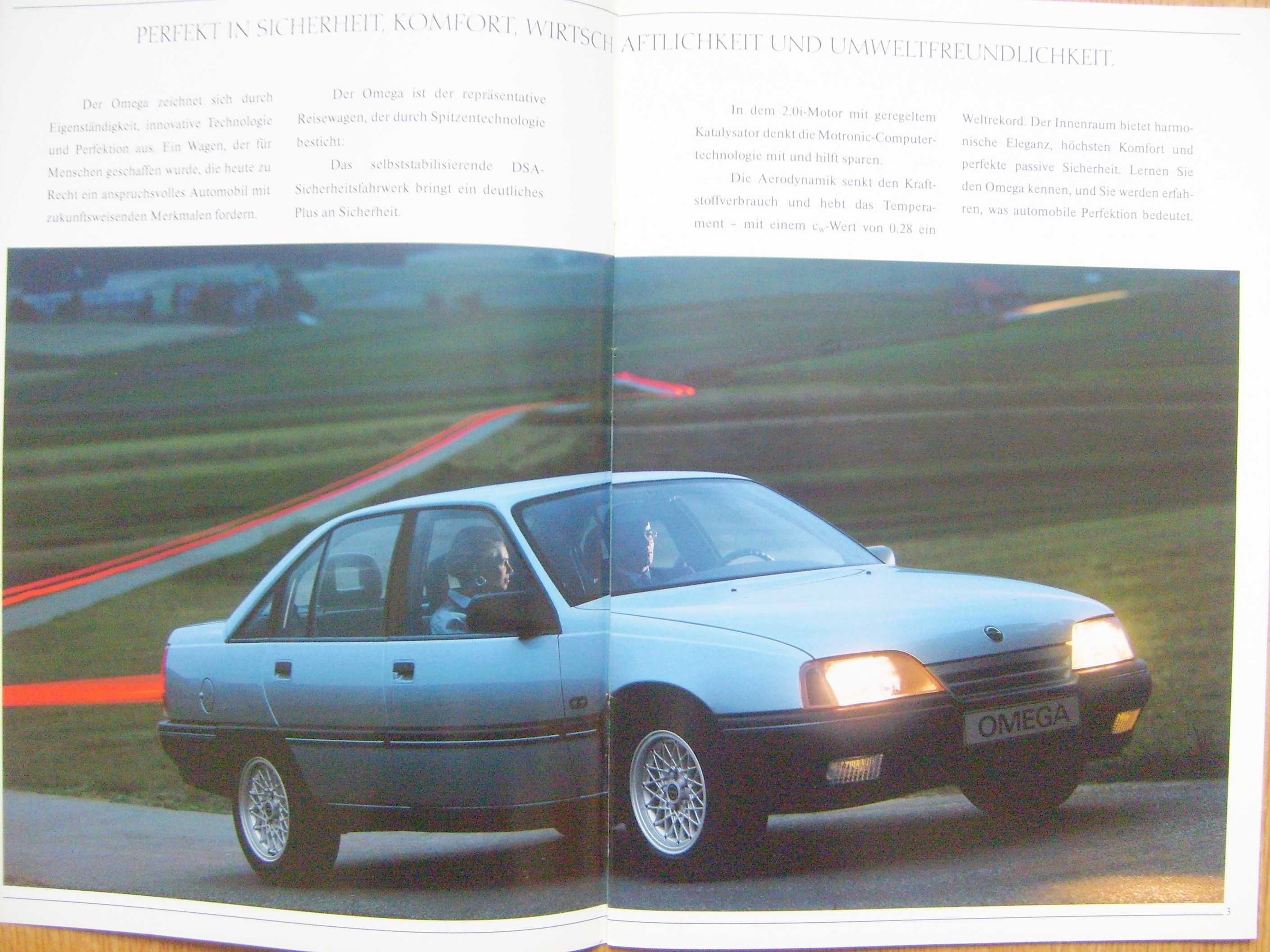 OPEL OMEGA (A) / 1989 * prospekt 24 strony, stan BDB, również 3.0 24V