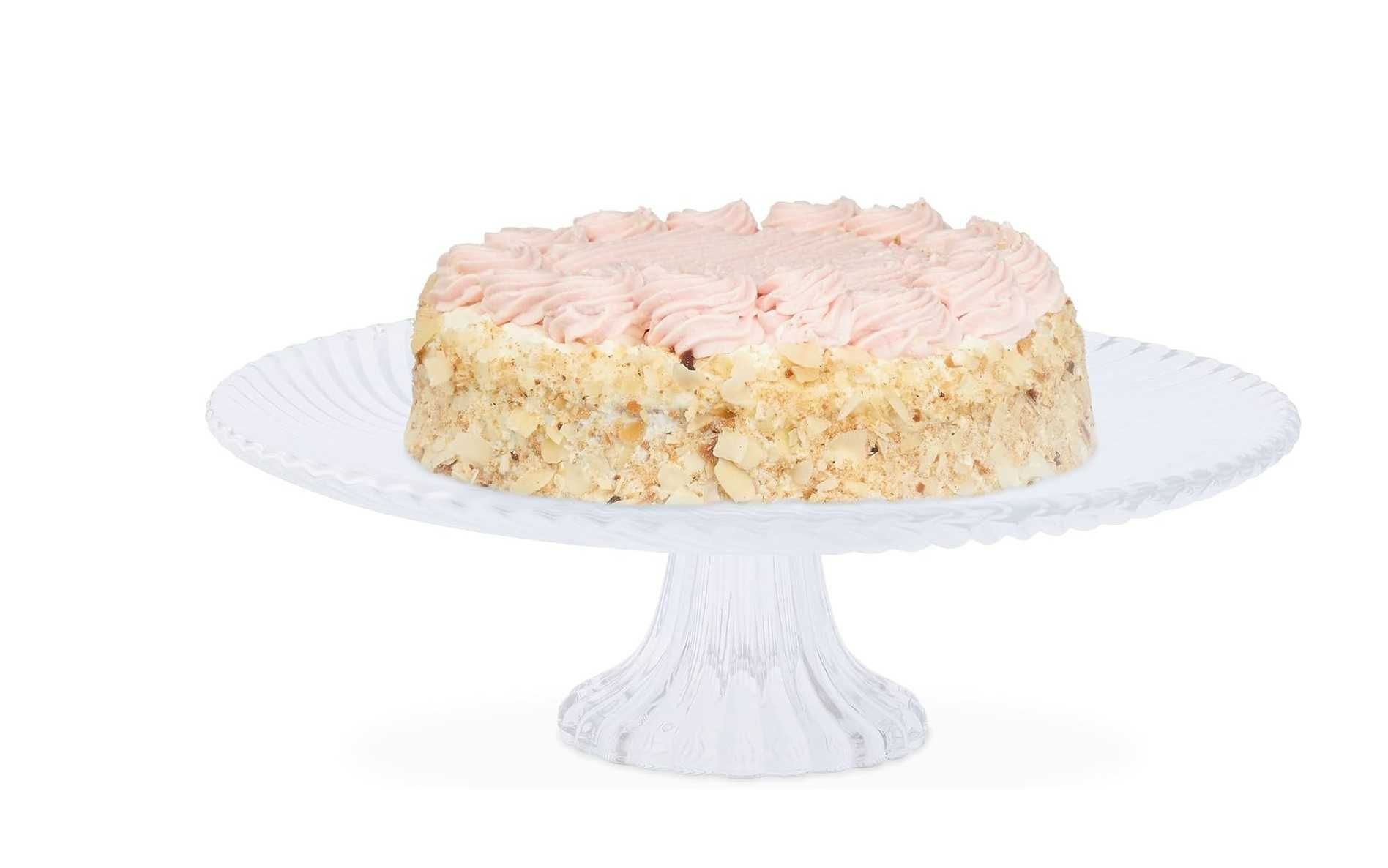 R179 -45% szklana patera etażerka na tort ciasta na nóżce 30cm