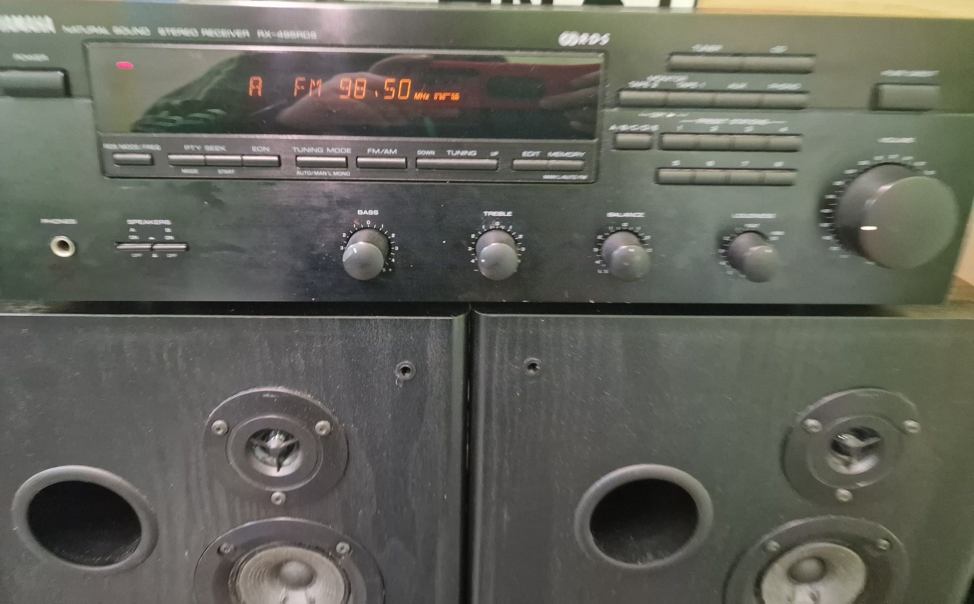 Zestaw stereo amplituner Yamaha z kolumnami Grundig