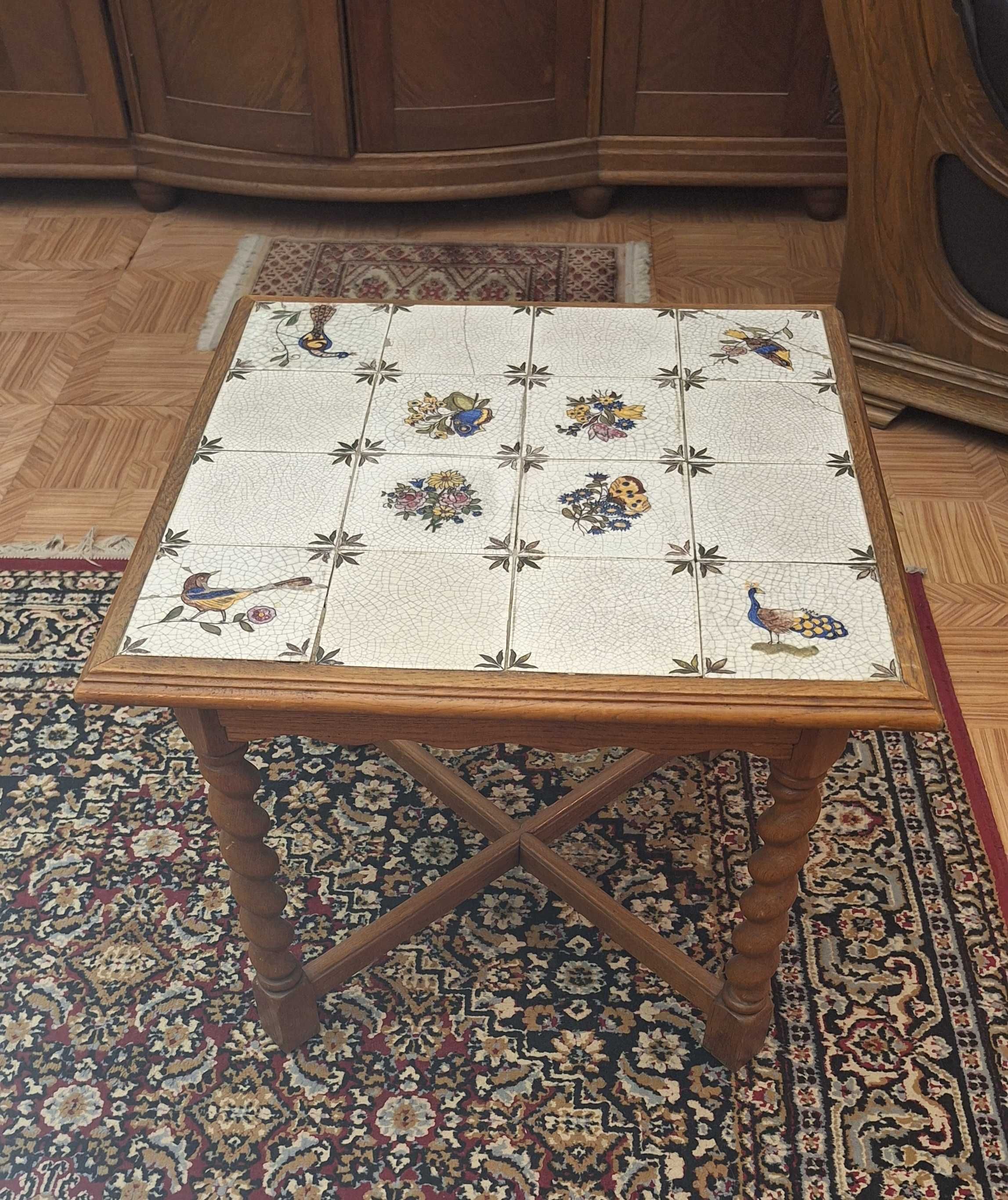 Stolik holenderski z blatem z płytek ceramicznych