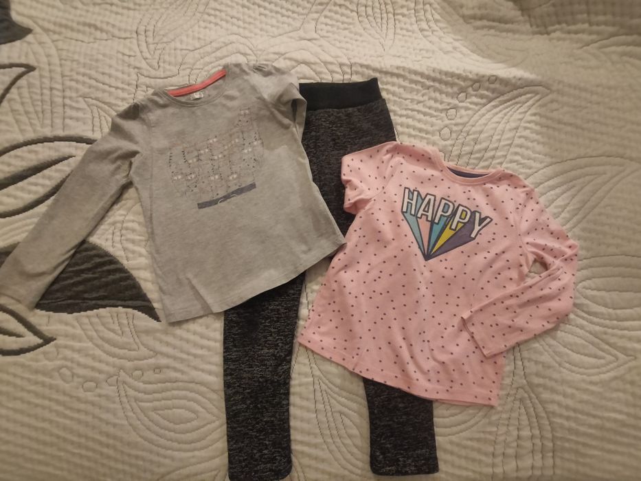 Zestaw dziewczęcy 122 getry i bluzeczki
