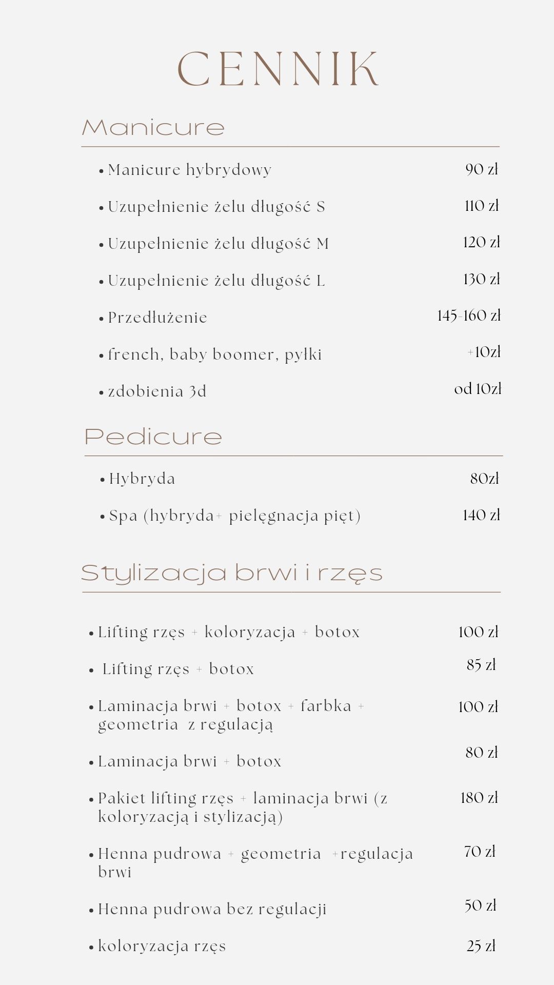 Stylizacja Paznokci/Laminacja brwi/Lifting rzęs/Henna pudrowa/Farbka