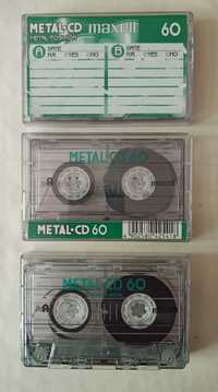 MAXELL METAL CD-60. Kasety magnetofonowe metalowe. 3 sztuki.