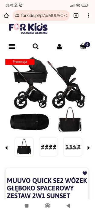 Wózek Muvvo Quick Se 2w1 gondola XL
