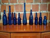 Butelki niebieskie ozdobne