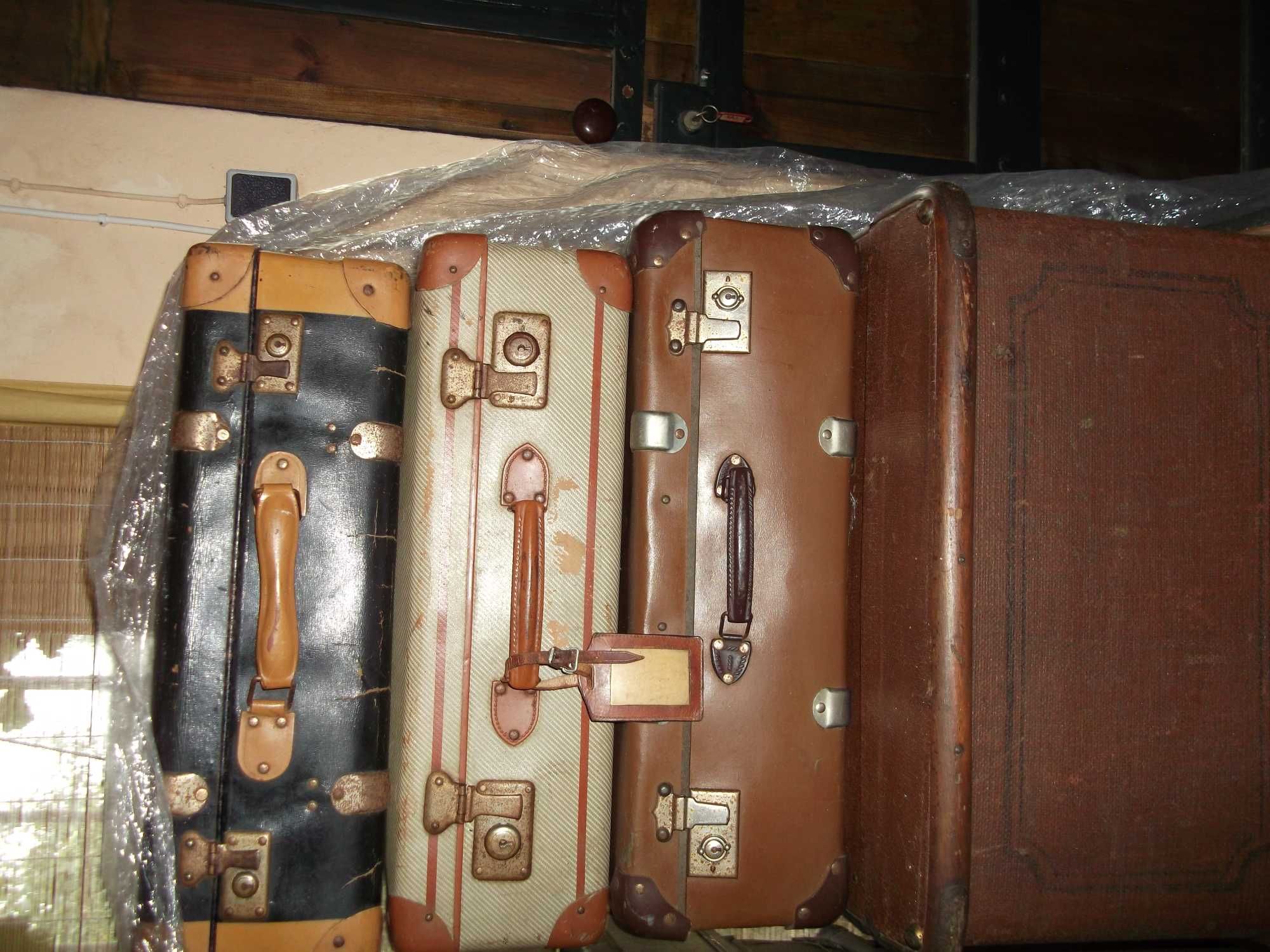 Antigas   malas de Porão e 8 Malas de Cartão forte , 4x  de aluminio