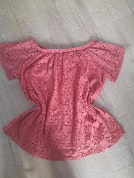 Koralowa ażurowa bluzka rozm.XL