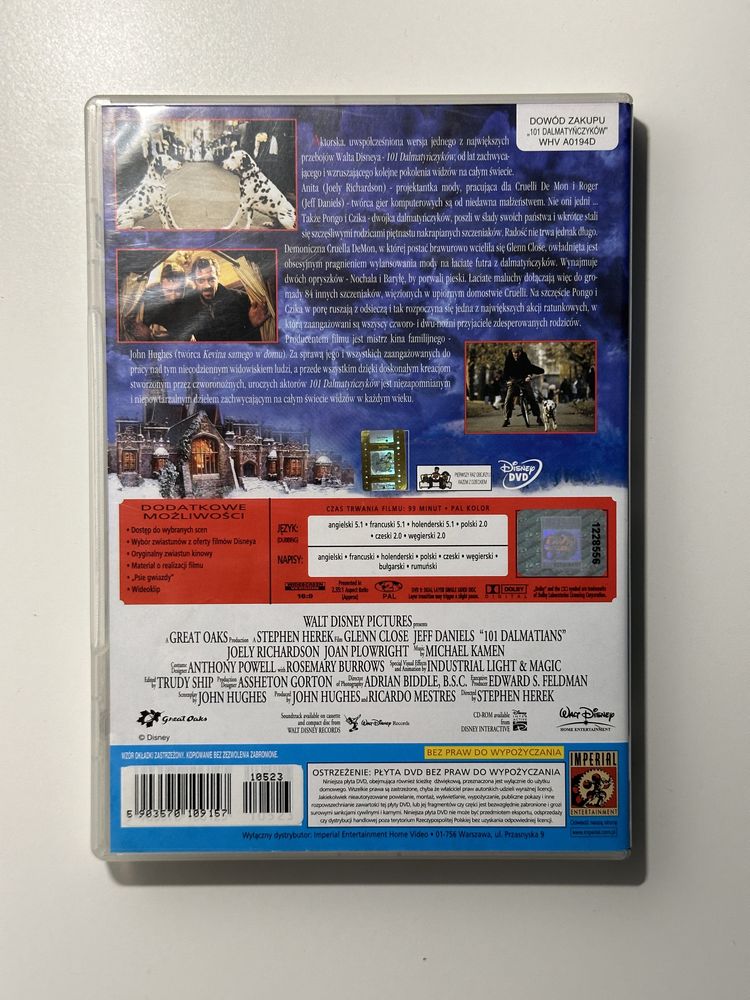101 Dalmatyńczyków Disney DVD Dubbing PL Glenn Close