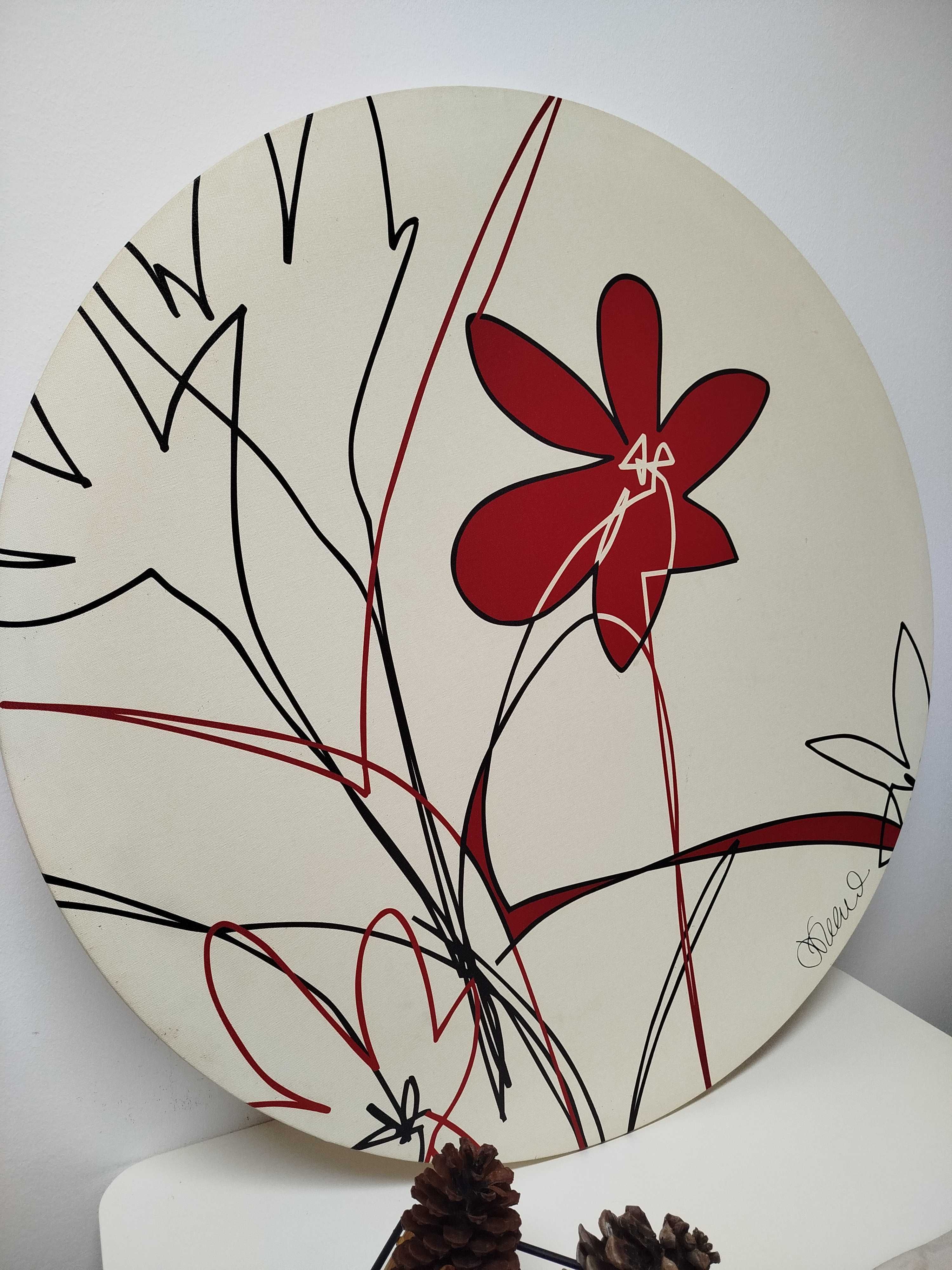 Tela redonda, Ø 90 cm, Flor de Lótus (Hoa Sen)