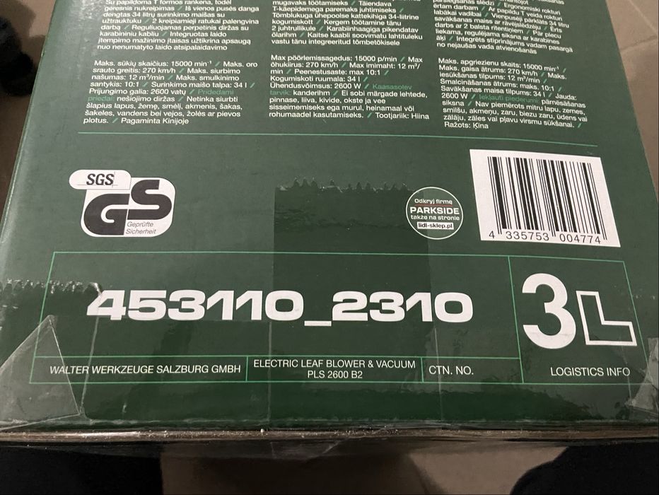 Dmuchawa do liści/śniegu Parkside.JAK NOWA