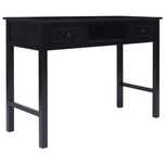 Vidaxl Biurko, Czarne, 108X45X76 Cm, Lite Drewno Paulowni
