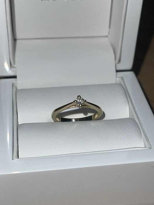 Pierścionek zaręczynowy diament brylant savicki 585 0,14 ct rozmiar 12