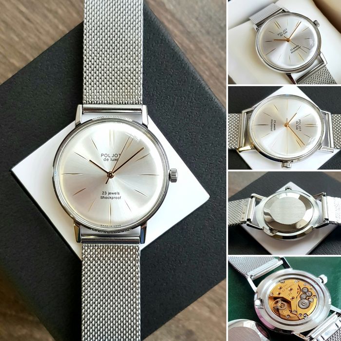 Годиник Poljot de luxe 23 jewels Полёт 23 камня механика cal 2209 ССCР