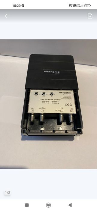 Metronic 414140 Wzmacniacz wewnętrzny TV VHF-UHF 5G 694 MHz Filter