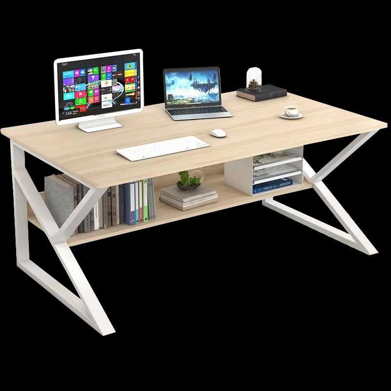 Biurko komputerowe 80x40 białe czarne drewno stolik pod laptop desk