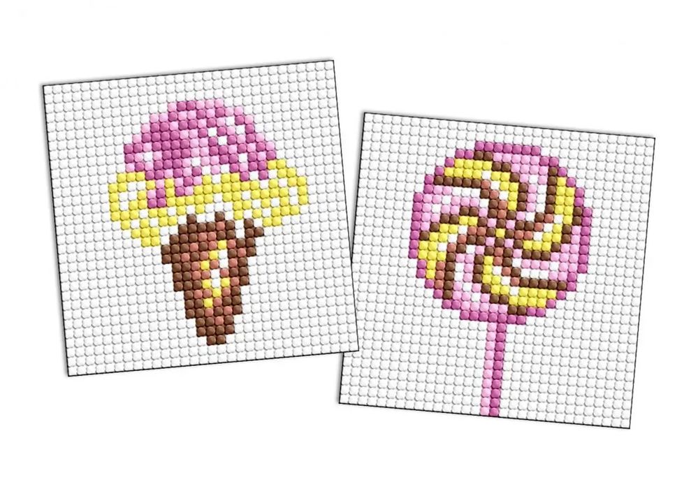 Diamentowa mozaika na magnes - LOL Lody 9x9cm. Ideyka