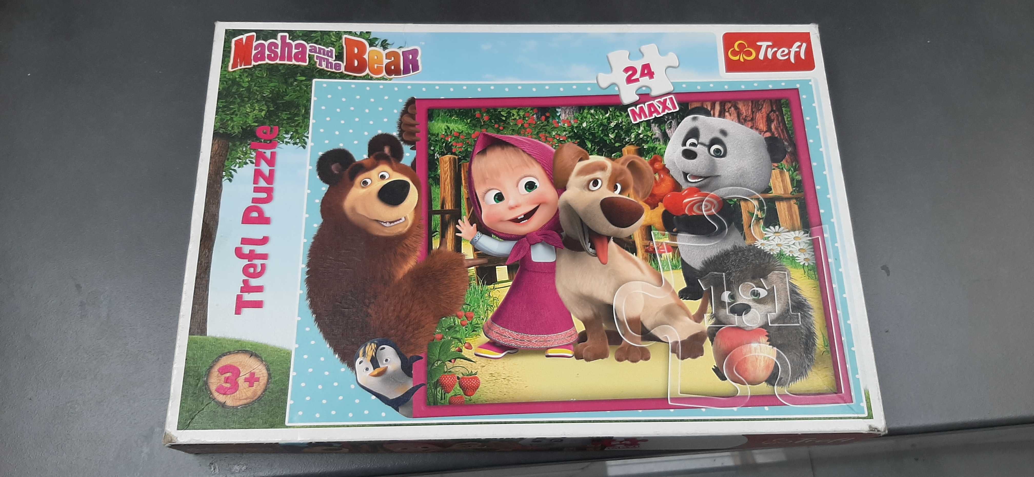 Puzzle Masha and the Bear(Masza i niedźwiedz)oraz puzzle Psi Patrolx 2