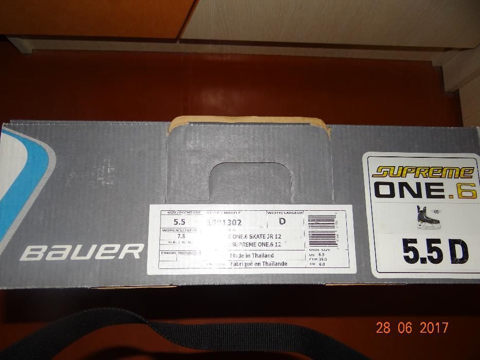 Новые коньки BAUER Supreme One.6 / JR 12 / 5.5 D Без торга!