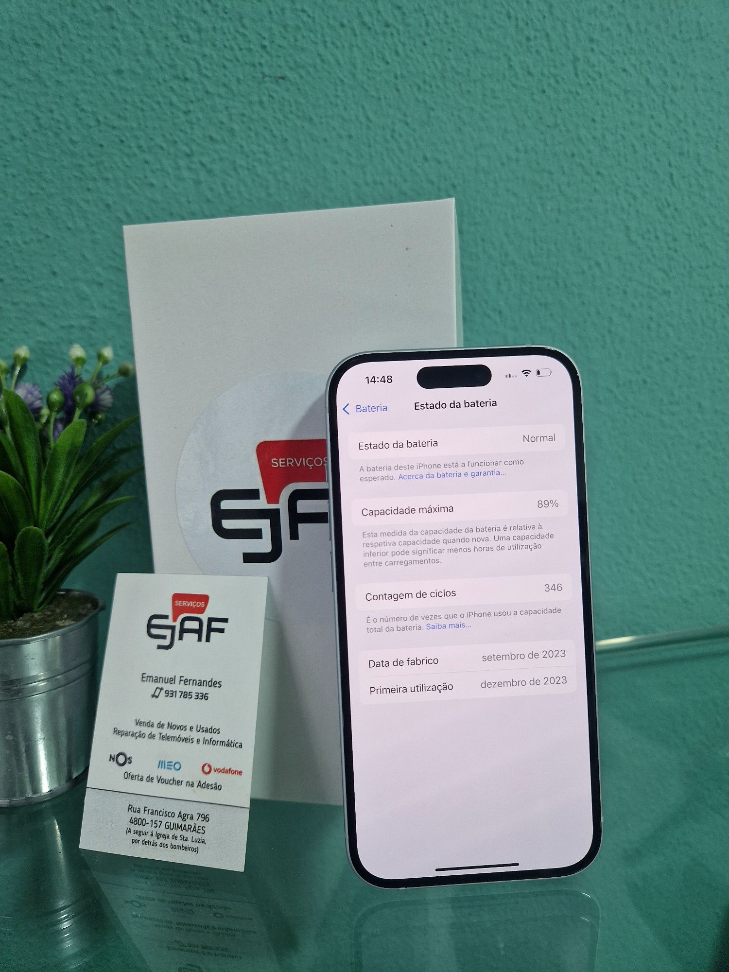 Iphone 15  128gb  , 6x  107eur mês, loja em Guimarães