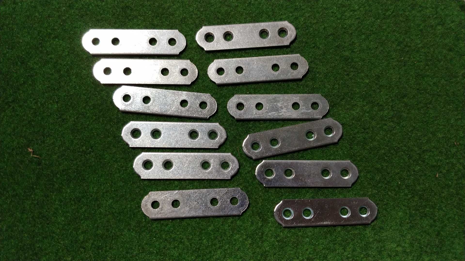 Conjunto 12 placas de união em aço zincado 60mm