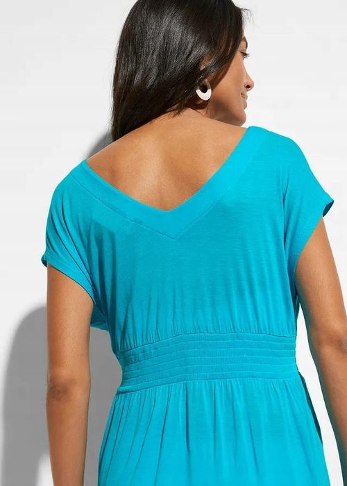 B.P.C sukienka plażowa niebieska z nadrukiem 48/50.