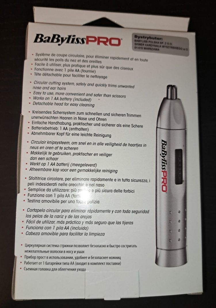 BaByliss Pro Trymer do nosa i uszu na baterie FX7020E