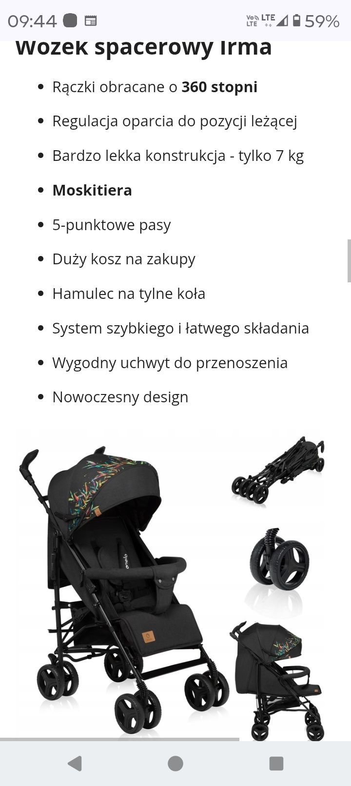 Wózek spacerowy Lionelo