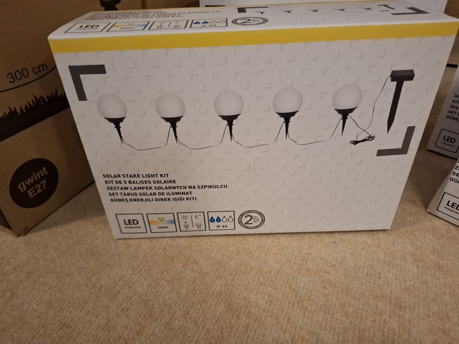 Nowe Lampy solarne kule 5 opakowań