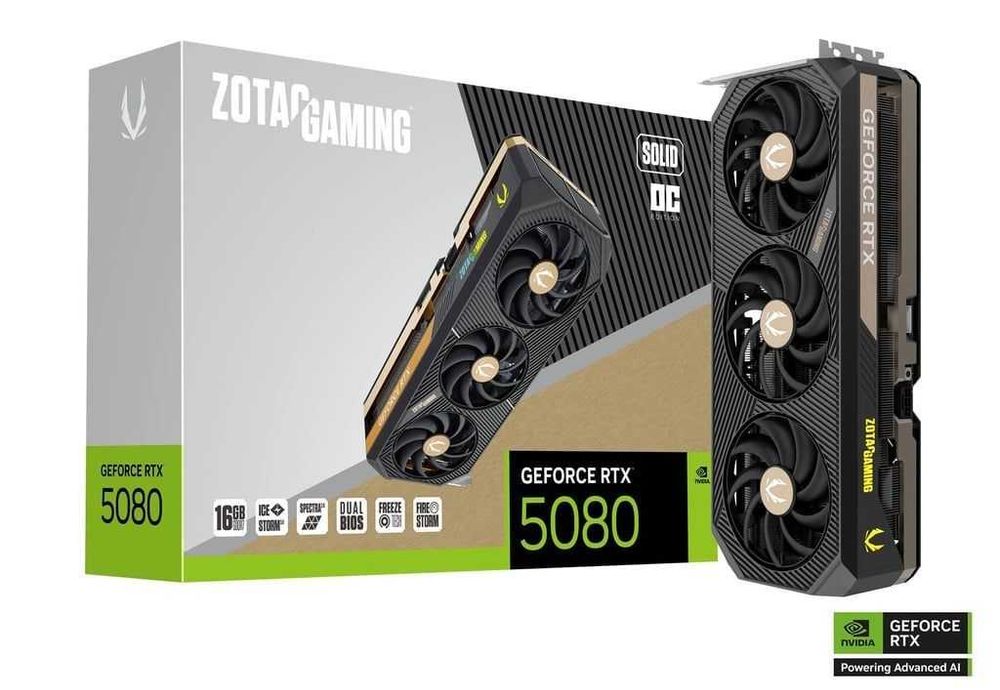 ZOTAC RTX 5080 Solid OC 16GB GDDR7 DLSS4 | Nova | Loja