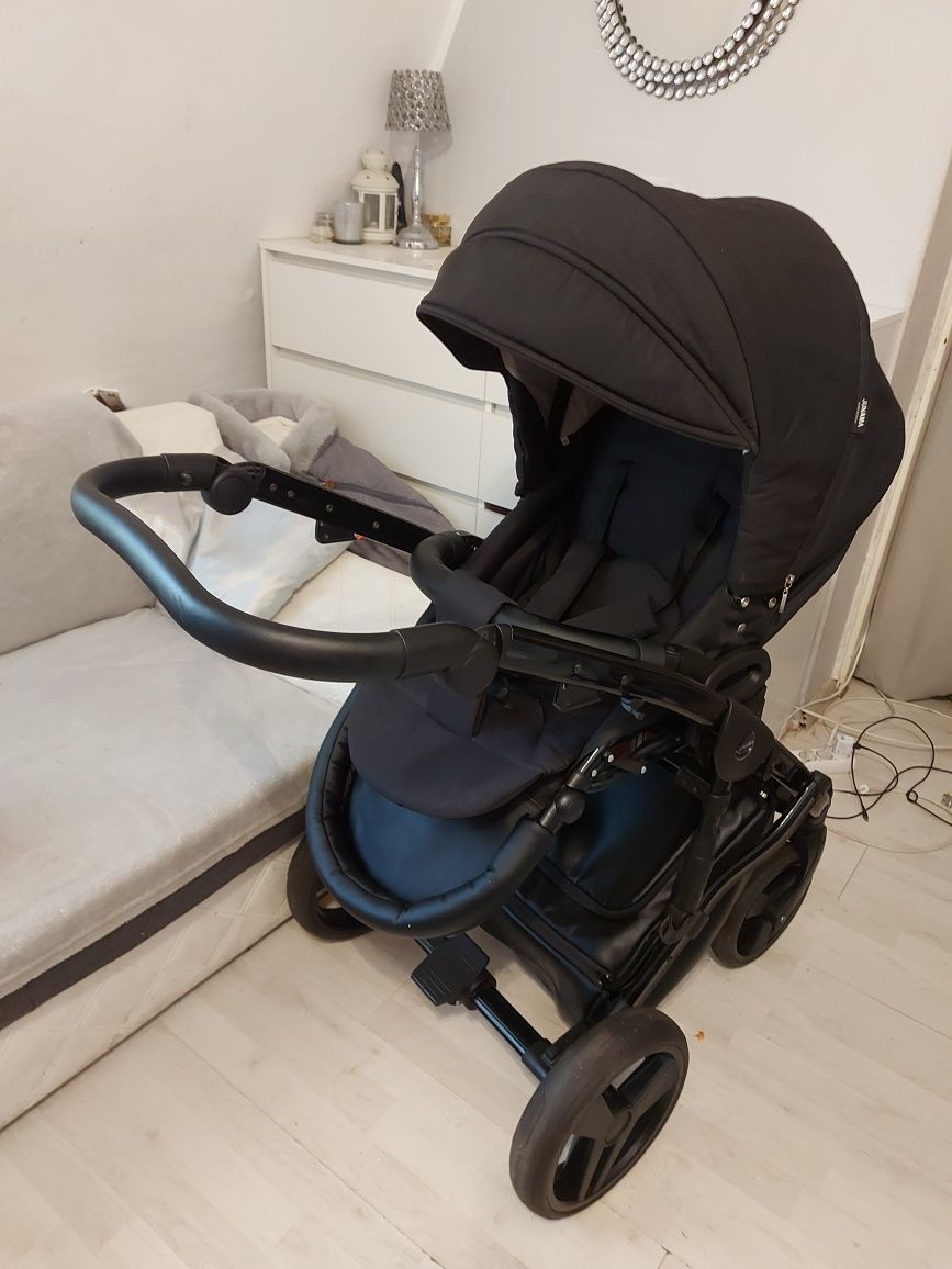 Wozek 3w1 junama diamond czarny na czarnym stelażu wysyłka cybex