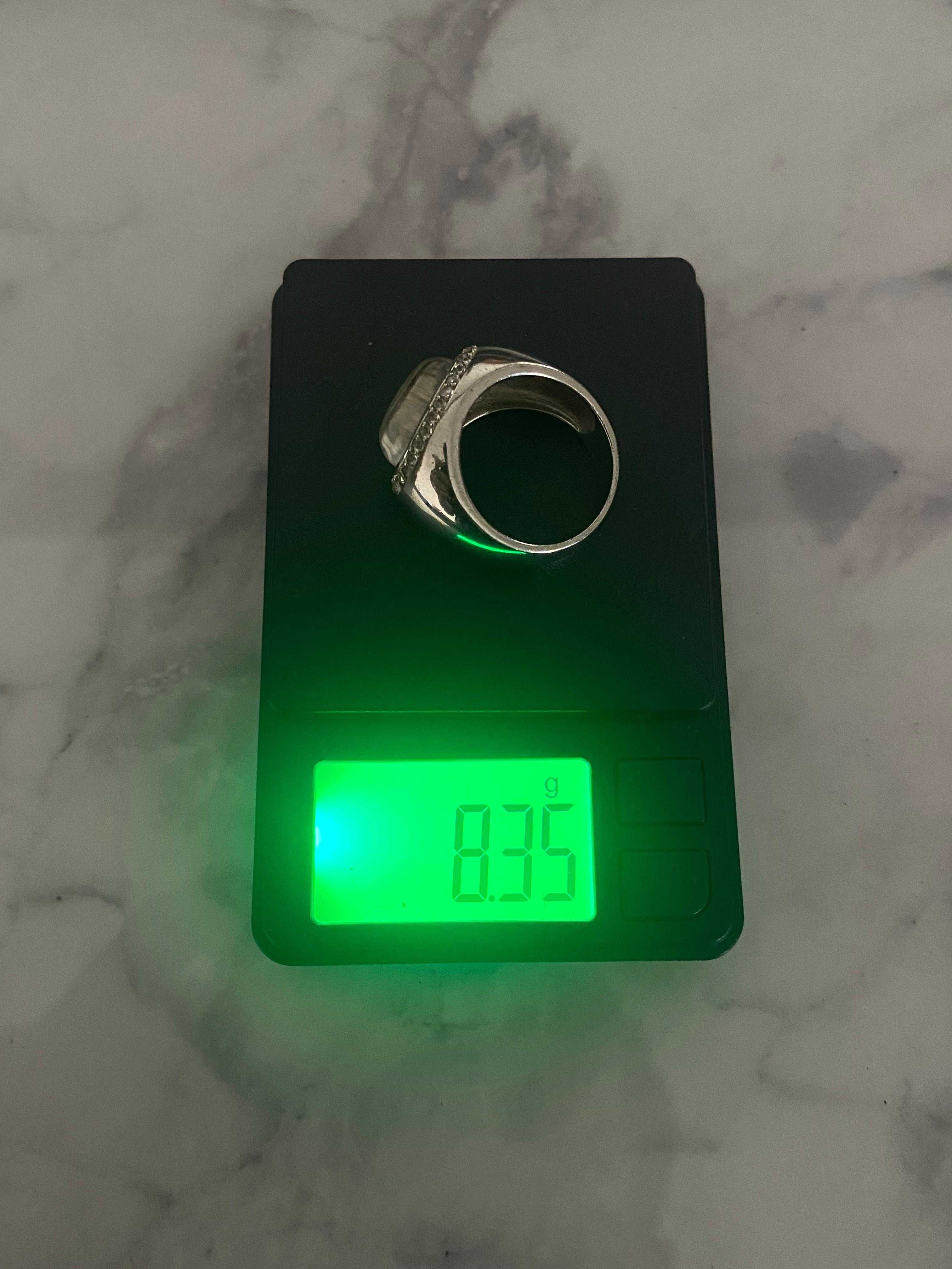 Anel de Prata 925 Sólida com Pedra Branca