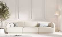 Modułowa sofa kanapa 3-os Miley Micadoni Boucle beż 255x90x70cm