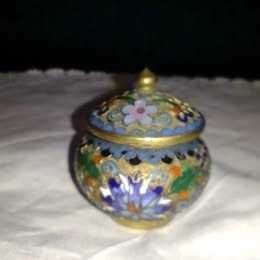 Miniatura de pote em cloisonné, estado perfeito