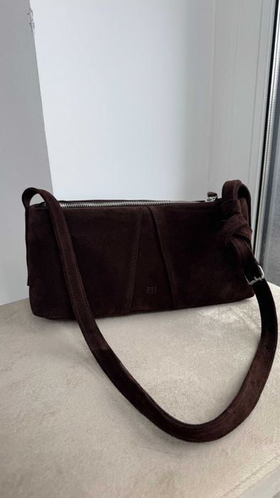 Замшева коричнева жіноча сумка