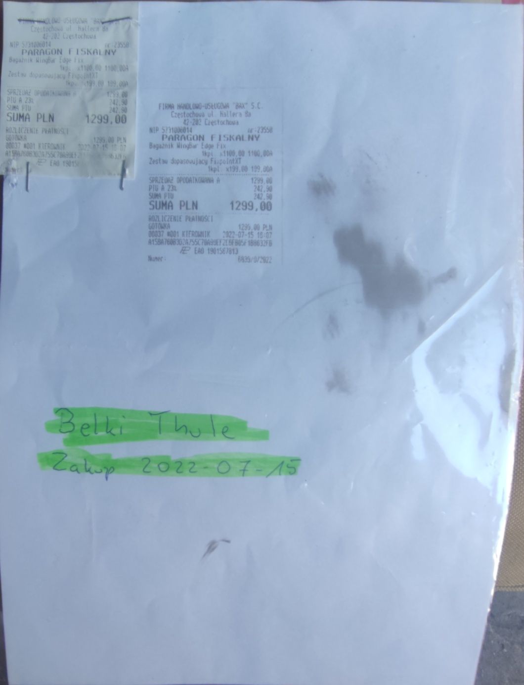 Bagażnik dachowy belki THULE Opel Astra lV J sedan hatchback Komplet